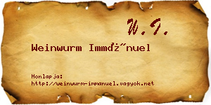 Weinwurm Immánuel névjegykártya